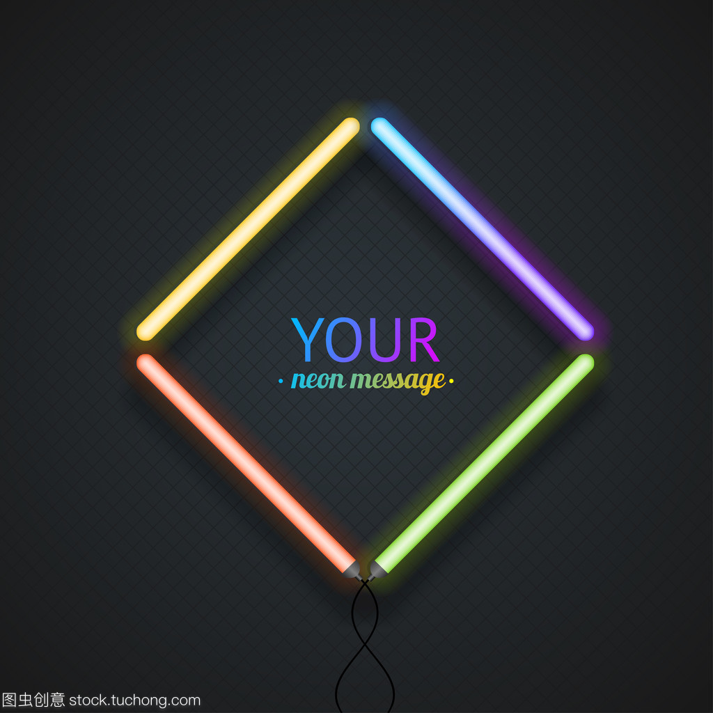 五顏六色的霓虹燈框架