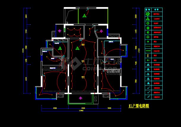 某戶型樣板房室內裝飾裝修設計cad平面布置施工圖_裝飾工程_土木在線